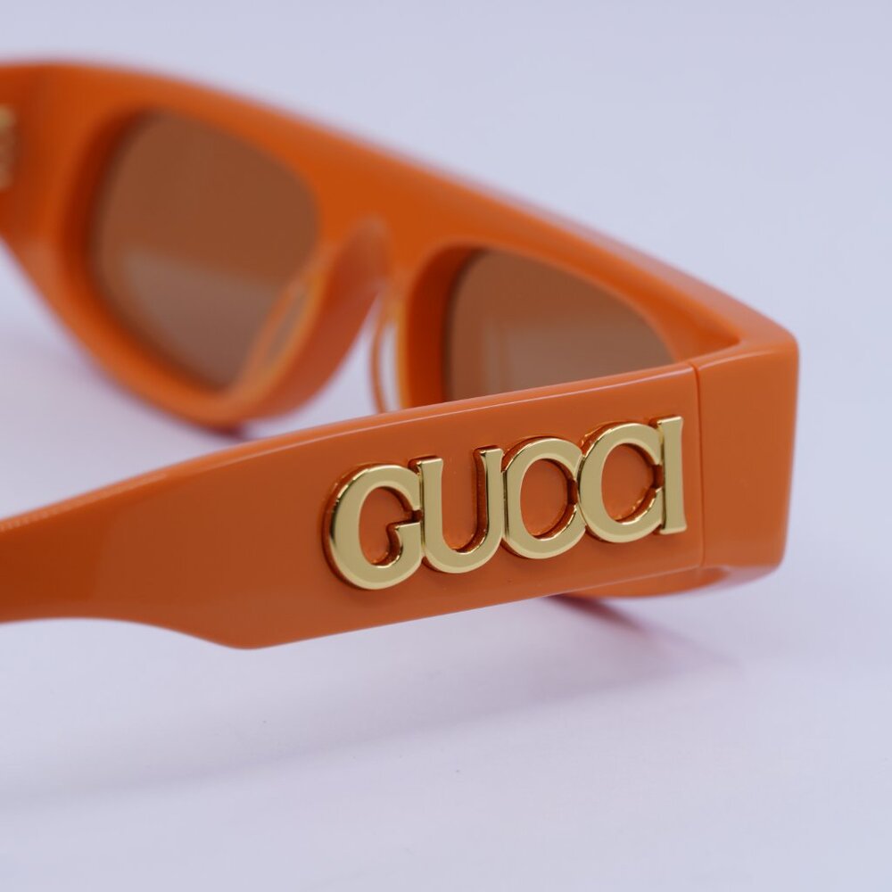 🕶️ New Gucci GG1771S 007 Sunglasses - Shiny Orange Frame, Brown Lenses - Picture 5 of 10